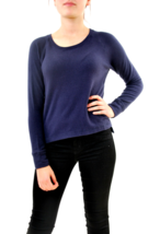 SUNDRY Womens Sweatshirt Open Sides Long Sleeve Casual Blue Size US 1 - £27.99 GBP