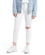 $70 Levi&#39;s White Distressed 721 High-Rise Skinny Ankle Jeans Iced Out 34W x 18 - £9.39 GBP
