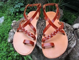 Women&#39;s Handmade Greek Leather Multi-Strap Sandals - £42.21 GBP