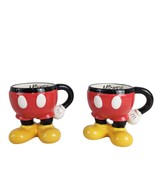 Vtg Set of 2 Mickey Mouse 3D Pants Shoes Arm Handle Pedestal Ceramic Cof... - $366.26 MXN