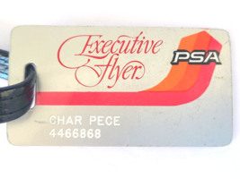 PSA Airline Executive Flyer Luggage Tag + Strap VTG Priority Club Customer Name - £31.08 GBP