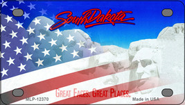 South Dakota with American Flag Novelty Mini Metal License Plate Tag - £11.76 GBP