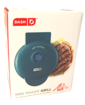 Mini Maker Grill 4&quot; Cooking Surface Nonstick 350 Watts Blue PREOWNED - $5.97