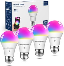 Smart Light Bulbs 60W Equivalent, 800Lm 9W Wifi Smart Bulb Compatible With, 4Pcs - $41.99