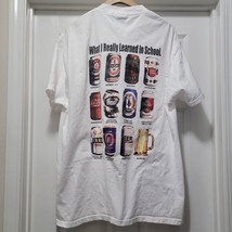 Vintage What I Really Learned in School White Beer Humor Shirt Hanes Men... - £51.09 GBP