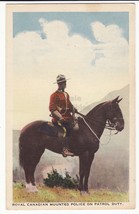 Royal Canadian Mounted Police On Patrol Duty ~ Canada ~ c1940s Vintage Postcard - £3.15 GBP