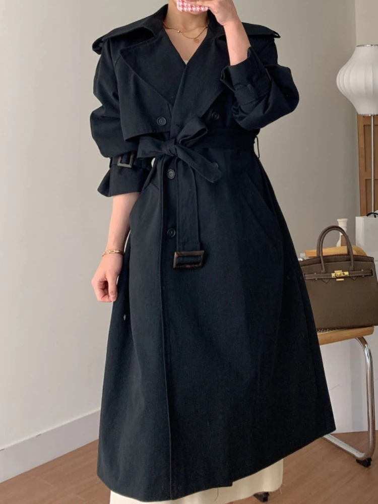 Fashion Elegant Casual Loose Women Long Trend Coat Vintage Slim Streetwear Windb - £187.83 GBP