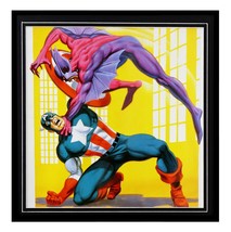 VINTAGE Framed 1988 Marvel Captain America 12x12 Poster Display - £31.74 GBP