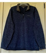 EDDIE BAUER Men&#39;s 1/4 Zip Mock Neck Size XL Pullover Heather Blue Sweats... - £26.35 GBP