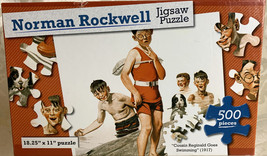 &quot;COUSIN REGINALD GOES SWIMMING (1917) Norman Rockwell NEW 500 Pc Jigsaw ... - £3.53 GBP