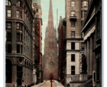 Wall Street View Trinity Church New York City NY NYC UNP DB Postcard W14 - $3.91