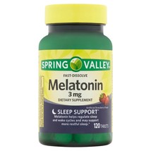 Spring Valley Fast-Dissolve Melatonin Tablets, 3 mg, 120 count..+ - $14.84