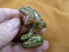 (Y-DOL-JU-567) Green orange DOLPHIN JUMPING Porpoise gemstone gem statue... - $15.79