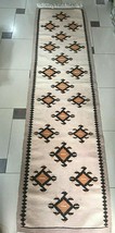 Old  Albanian traditional long carpet kilim beige+brown rug-112 cm x 56 cm-1950 - £85.28 GBP