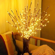 2 Pack Led Branch Light Battery Operated Lighted Branch Vase Filler Willow Tree  - £14.83 GBP