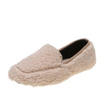 Furry Shoes Women Outdoor Fashion Flats Shoes Hot Sale Soft Comfortable Slip on  - £20.91 GBP