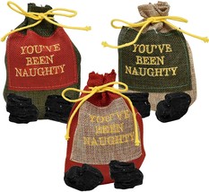 3pc SET-Funny Christmas Naughty Coal Lumps Santa Sack Bags Stocking Stuffers Gag - £15.03 GBP