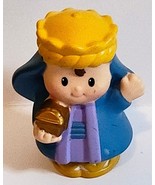 Little People Christmas Nativity Wiseman Gold Crown Blue Robe Replacemen... - $9.89