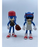 Sonic 2 Movie Sonic 4&quot; Figure Jakks Pacific lot of 2 LOOSE Baseball Glasses - £12.16 GBP