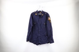 Vintage 50s Mens Large American Legion New York 40 &amp; 8 Collared Button Shirt USA - £77.97 GBP