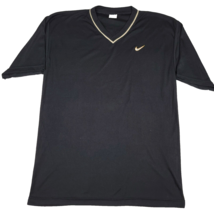 Vintage 90s Nike Soccer Jersey Men&#39;s Large Black Shirt White Tag - £15.67 GBP