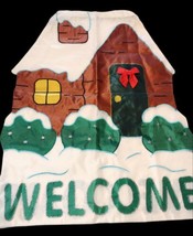 Vtg Gingerbread House Garden Flag 41 x 29 Christmas Double Sided Cutaway Outdoor - £11.07 GBP