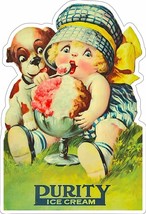 Purity Ice Cream Vintage Advertisement Metal Sign - £31.38 GBP