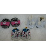 BUILD A BEAR Shoes lot of 3 Slippers Tennis Shoes Ice Skates Peace Sign ... - £13.72 GBP