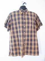 Arthur Forest Men&#39;s Wear Check Brown Short Sleeve Shirt Size L - £9.75 GBP