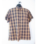 Arthur Forest Men&#39;s Wear Check Brown Short Sleeve Shirt Size L - £9.77 GBP