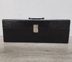 Vtg Black 8 Track Tape Lockable Carrying Storage Case w/ Key - £22.82 GBP