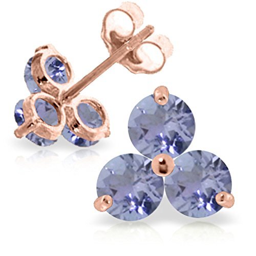 Primary image for Galaxy Gold GG 1.5 CTW 14k Solid Rose Gold Joelle Tanzanite Stud Earrings