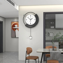 Nordic Circular Wall Clock for Home, Silent Swing Clock With Minimalist ... - $98.01