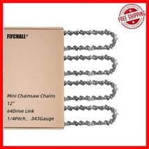 Replacement 12 Inch Chainsaw Chains - 4 Pack, Low Kickback, Fits Stihl &amp;... - $40.73