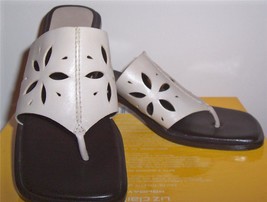 Enzo Angiolini Shoes Heels Slide On Leather Brazil 7m Slides Beige - £19.43 GBP