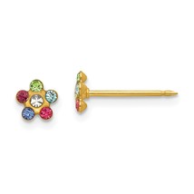 Inverness 14k Flower Multicolor Crystal Earrings 809E/1 - $154.93 CAD
