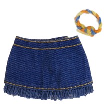 Vtg 1998 Barbie Butterfly Art Mini Denim Skirt Braided String Bracelet 2... - $4.99