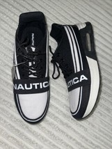 Nautica Womens Jale Black White Logo Comfort Cushion Sneakers Size 9.5 - £50.47 GBP
