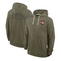 Mens Olive Browns 2025 Salute to Service Sideline Pullover Hoodie - Clev... - $69.90