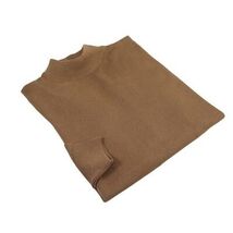 Men's Sweater Knit By BRANGO Turkey Mock Neck Cotton Blend 21050 Coffee image 2