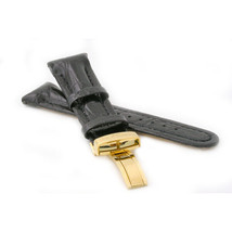 20mm 22mm 24mm Black Leather Watch Band Yellow Clasp Joe Rodeo Jojo New Jo Jo - £39.15 GBP