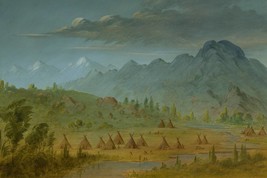 George Catlin A Crow Village and the Salmon River Mountains Giclee + Ships Free - £30.67 GBP+