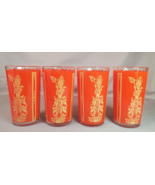 Culver Thai Goddess High Ball Glass MCM Retro Bar Asian Red Set of 4 - £20.68 GBP