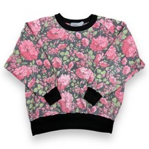 Vintage 90s Flower Floral Art Sweatshirt Womens XL All-Over-Print AOP Pi... - £23.67 GBP