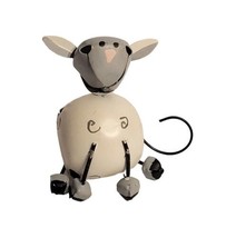 Sitting Lamb / Sheep Ornament Made from Painted Jingle Bells Grey White  - £7.81 GBP