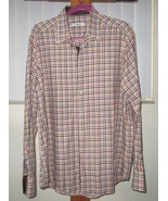 Men&#39;s Ingram Shirt Long Sleeve Flip Cuff Plaid Cotton Size 16-1/2 - 42 - £11.52 GBP