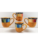 4 Gibson Designs Fandango Mugs Set Yellow Black Everyday Drinking Coffee... - £31.08 GBP
