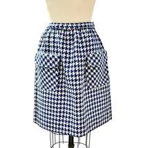 VTG 1960s Navy &amp; White  Wool Skirt Herringbone Patch Pocket Sloat Sz S 2... - $63.26