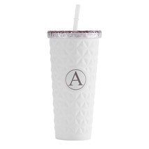 Initial Tumbler With Lid And Straw, 24Oz Initial Stainless Steel Insulated Cup,  - £24.74 GBP