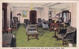 Toledo Ohio OH Gentleman’s Lounge Smoking Room New Hotel Waldorf Postcard D43 - $2.99